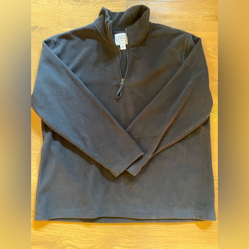 Mens St. John’s Bay Black 1/4 Zip Fleece Sweatshirt